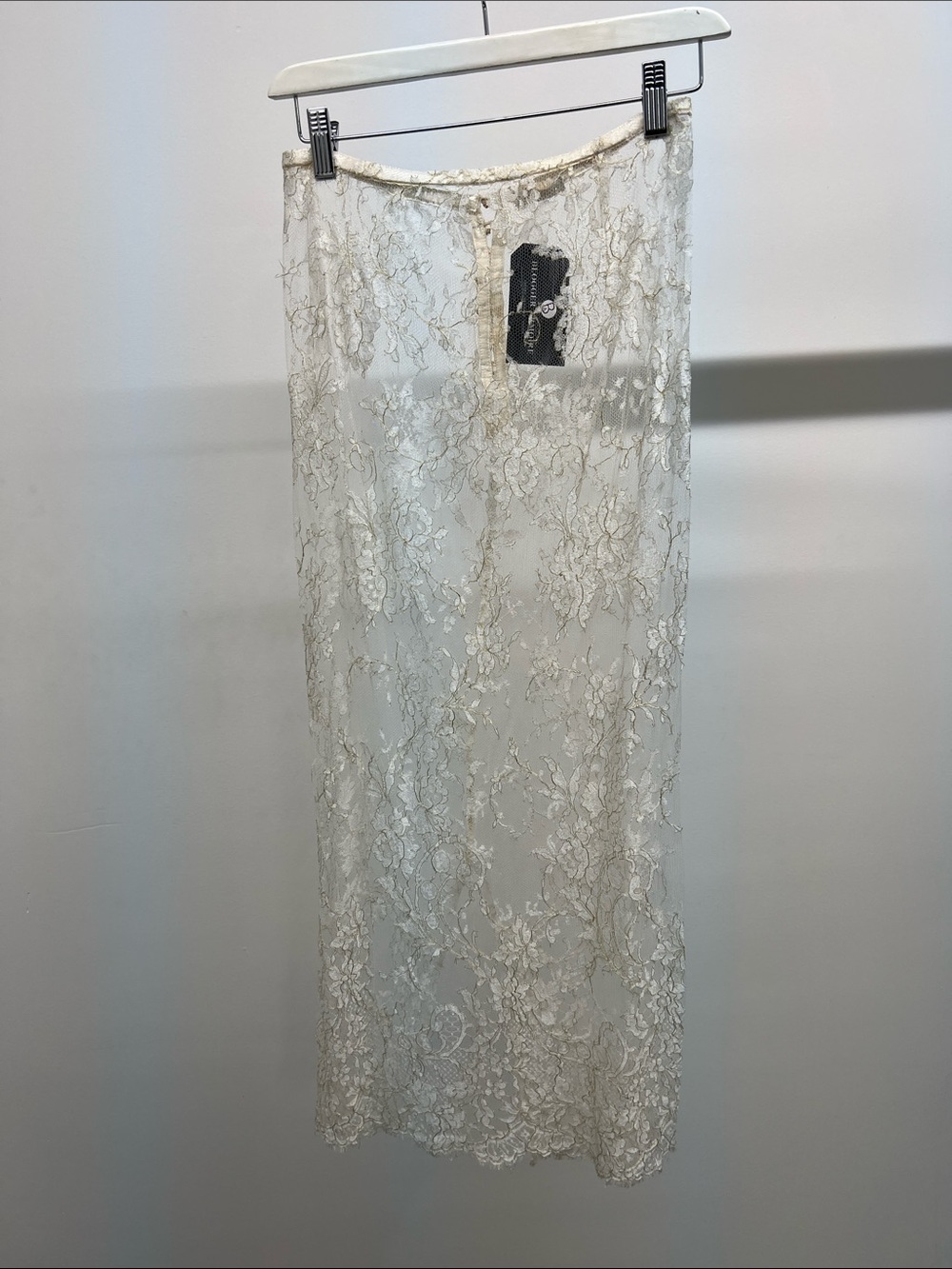White Sheer Lace Maxi Skirt